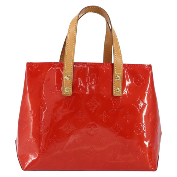 LOUIS VUITTON Monogram Vernis Reade PM Hand Bag Red Rouge M91088 LV Auth 146322