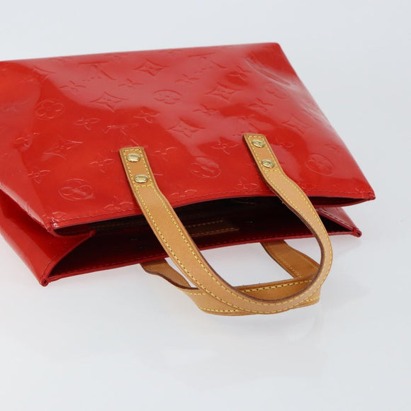LOUIS VUITTON Monogram Vernis Reade PM Hand Bag Red Rouge M91088 LV Auth 146322