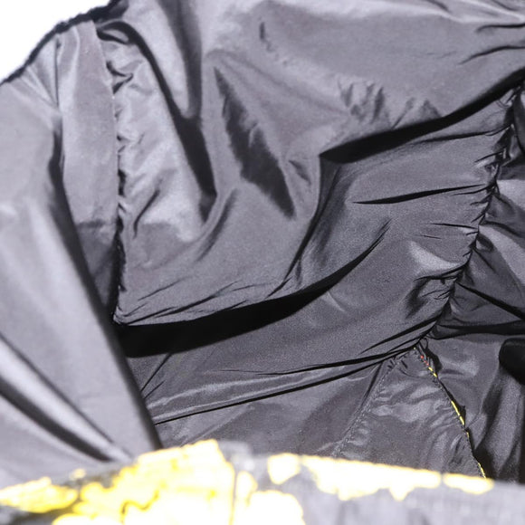 PRADA Tote Bag Nylon Yellow Silver Auth 146333