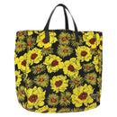 PRADA Tote Bag Nylon Yellow Silver Auth 146333-1