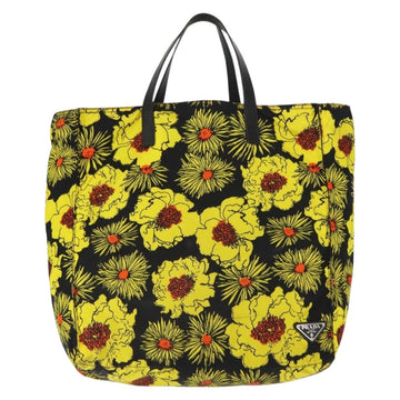 PRADA Tote Bag Nylon Yellow Silver Auth 146333 - 0