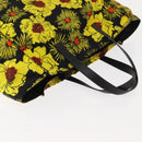 PRADA Tote Bag Nylon Yellow Silver Auth 146333-6