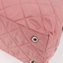 PRADA Quilted Chain Tote Bag Nylon Pink Silver Auth 146334-16