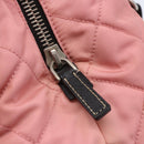 PRADA Quilted Chain Tote Bag Nylon Pink Silver Auth 146334-19
