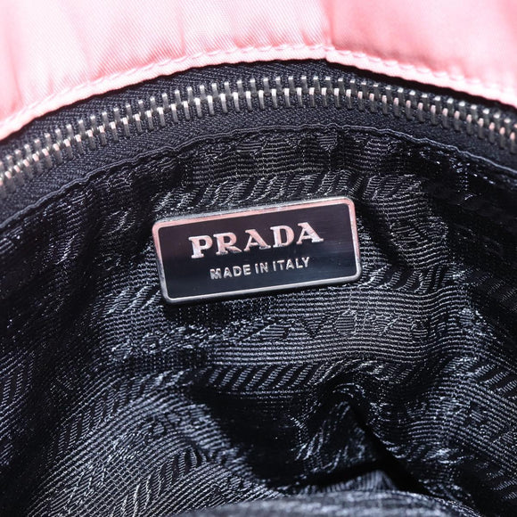PRADA Quilted Chain Tote Bag Nylon Pink Silver Auth 146334
