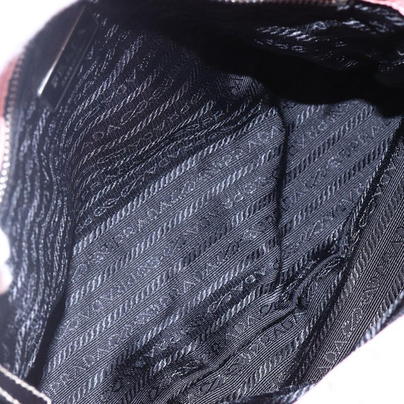 PRADA Quilted Chain Tote Bag Nylon Pink Silver Auth 146334