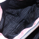 PRADA Quilted Chain Tote Bag Nylon Pink Silver Auth 146334-25