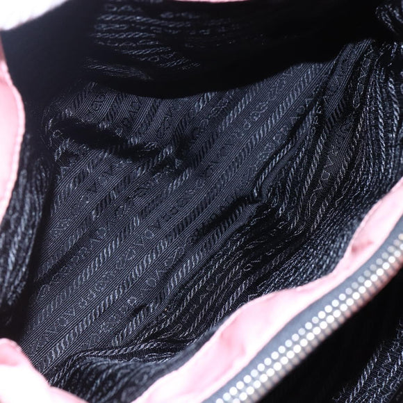 PRADA Quilted Chain Tote Bag Nylon Pink Silver Auth 146334