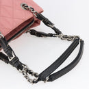 PRADA Quilted Chain Tote Bag Nylon Pink Silver Auth 146334-7