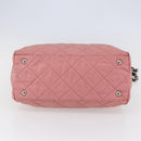 PRADA Quilted Chain Tote Bag Nylon Pink Silver Auth 146334-5