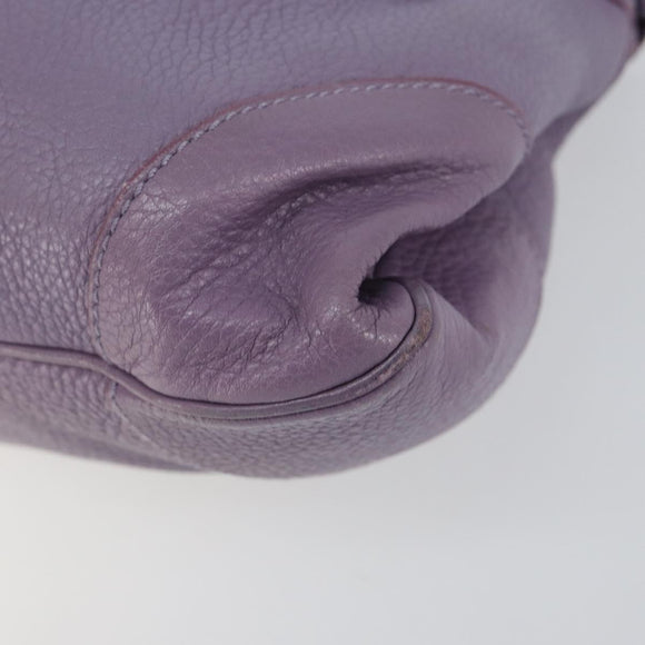 Salvatore Ferragamo Gancini Hand Bag Leather Purple Silver Auth 146336