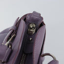 Salvatore Ferragamo Gancini Hand Bag Leather Purple Silver Auth 146336-18