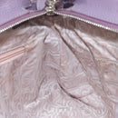 Salvatore Ferragamo Gancini Hand Bag Leather Purple Silver Auth 146336-20