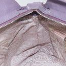 Salvatore Ferragamo Gancini Hand Bag Leather Purple Silver Auth 146336-21