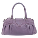 Salvatore Ferragamo Gancini Hand Bag Leather Purple Silver Auth 146336-2