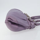 Salvatore Ferragamo Gancini Hand Bag Leather Purple Silver Auth 146336-3