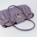 Salvatore Ferragamo Gancini Hand Bag Leather Purple Silver Auth 146336-6