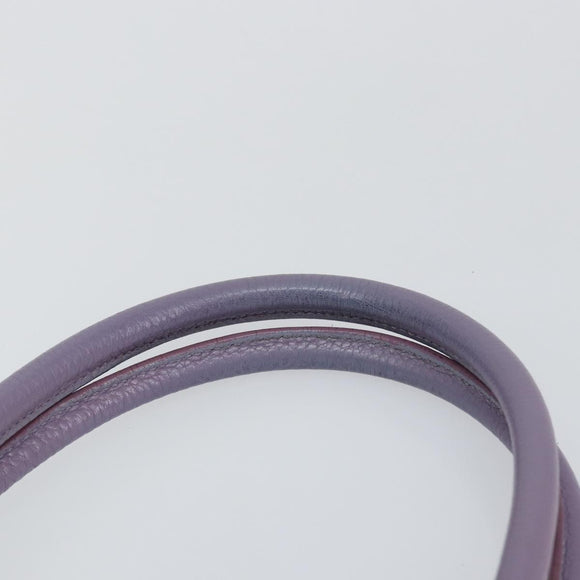 Salvatore Ferragamo Gancini Hand Bag Leather Purple Silver Auth 146336