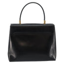 Salvatore Ferragamo Gancini Hand Bag Enamel 2way Black Gold Auth 146337-2