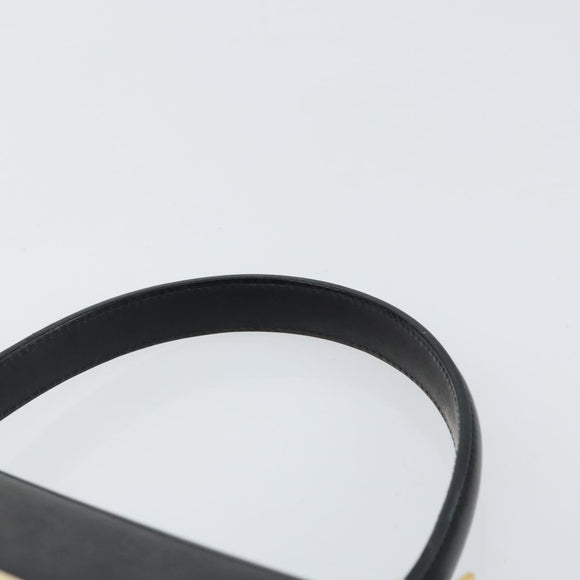 Salvatore Ferragamo Gancini Hand Bag Enamel 2way Black Gold Auth 146337