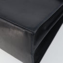 Salvatore Ferragamo Gancini Hand Bag Leather Navy Gold Auth 146338-9