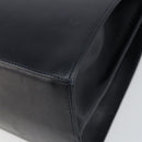 Salvatore Ferragamo Gancini Hand Bag Leather Navy Gold Auth 146338-15