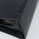 Salvatore Ferragamo Gancini Hand Bag Leather Navy Gold Auth 146338-16