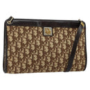 Christian Dior Trotter Canvas Shoulder Bag Beige Gold Auth 146342-1