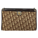 Christian Dior Trotter Canvas Shoulder Bag Beige Gold Auth 146342-2