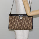 Christian Dior Trotter Canvas Shoulder Bag Beige Gold Auth 146342-20