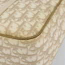 Christian Dior Trotter Canvas Romantic Chain Bag PVC Beige Silver Auth 146344-10