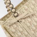 Christian Dior Trotter Canvas Romantic Chain Bag PVC Beige Silver Auth 146344-14