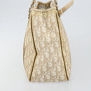 Christian Dior Trotter Canvas Romantic Chain Bag PVC Beige Silver Auth 146344-4