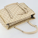 Christian Dior Trotter Canvas Romantic Chain Bag PVC Beige Silver Auth 146344-6