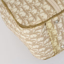 Christian Dior Trotter Canvas Romantic Chain Bag PVC Beige Silver Auth 146345-14