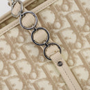 Christian Dior Trotter Canvas Romantic Chain Bag PVC Beige Silver Auth 146345-10