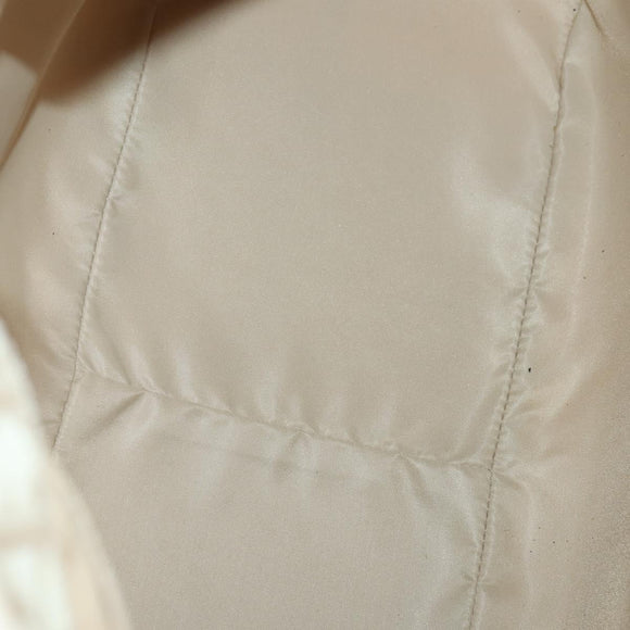 Christian Dior Trotter Canvas Romantic Chain Bag PVC Beige Silver Auth 146345