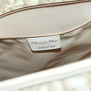 Christian Dior Trotter Canvas Romantic Chain Bag PVC Beige Silver Auth 146345-20