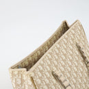 Christian Dior Trotter Canvas Romantic Chain Bag PVC Beige Silver Auth 146345-6