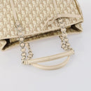 Christian Dior Trotter Canvas Romantic Chain Bag PVC Beige Silver Auth 146345-7