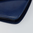 CELINE Hand Bag Leather Blue Gold Auth 146349-9