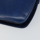 CELINE Hand Bag Leather Blue Gold Auth 146349-15