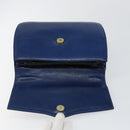 CELINE Hand Bag Leather Blue Gold Auth 146349-10