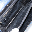 CELINE Hand Bag Leather Blue Gold Auth 146349-11