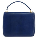 CELINE Hand Bag Leather Blue Gold Auth 146349-2