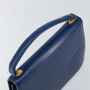 CELINE Hand Bag Leather Blue Gold Auth 146349-6