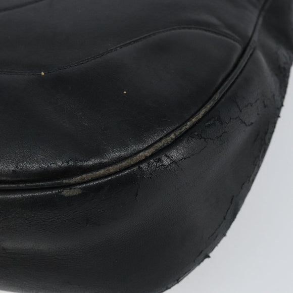 CHANEL Matelasse Shoulder Bag Leather Black Gold CC Auth 146351