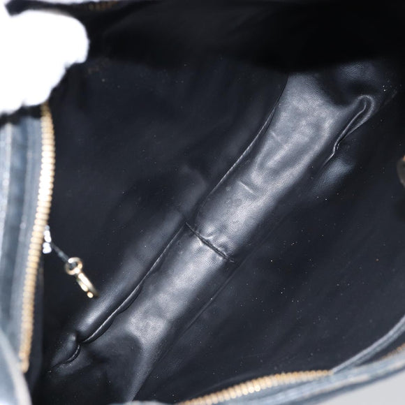 CHANEL Matelasse Shoulder Bag Leather Black Gold CC Auth 146351