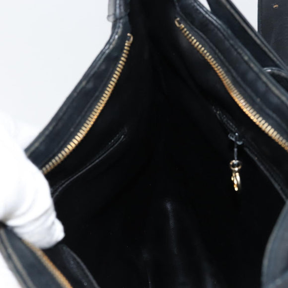 CHANEL Matelasse Shoulder Bag Leather Black Gold CC Auth 146351