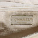 CHANEL marshmallow COCO Mark Hand Bag Canvas White Black CC Auth 146352-10